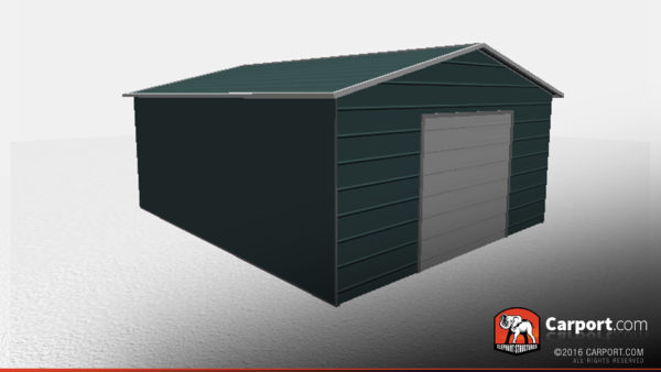 18' x 21' x 8' Fully Enclosed Metal Workshop Building - Image 2