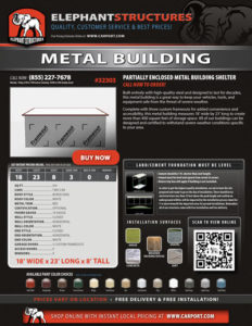 18x23 Partially Enclosed Metal Building