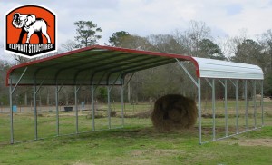 Carports like this one are often used for agricultural purposes.