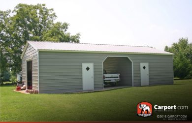 24 x 31 vertical roof double wide metal garage