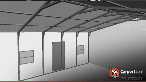 24x31 Metal Garage Interior