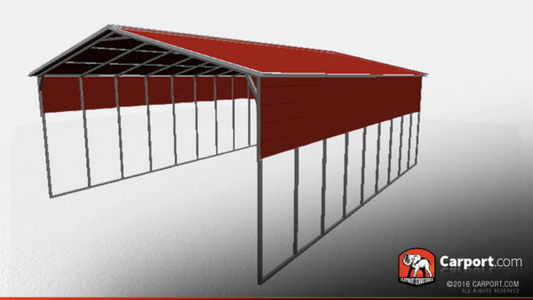 26 x 36 x 10 metal boat shelter with vertical roof