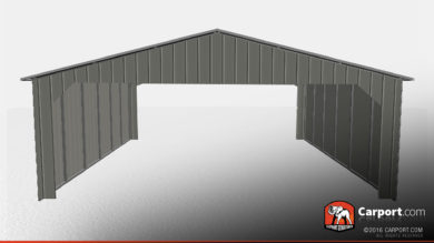 30 x 30 partially closed carport with gables