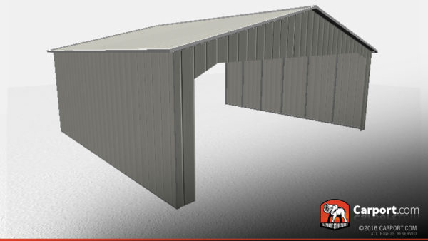 30 x 30 partially closed carport with gables