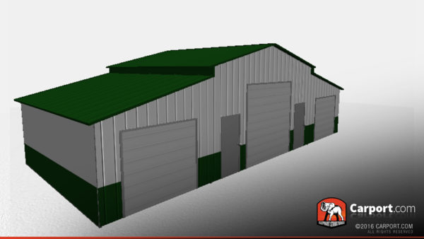 40' x 40' Three Door Ridgeline Style Steel Barn - Image 2