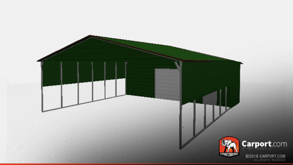 30 x 50 metal storage building with vertical style roof