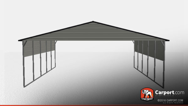three car a frame metal carport