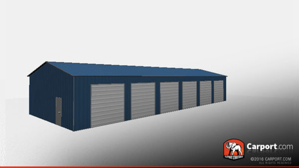30x80 Commercial Metal Garage with 6 doors 3