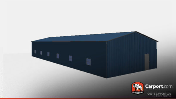 30x80 Commercial Metal Garage with 6 doors 5