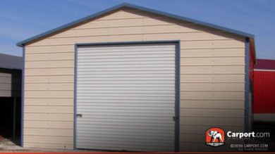 20x20 Metal Garage with 10x10 Garage Door