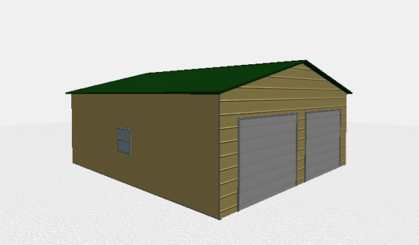 24x26 Two Car Metal Building 3