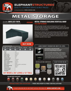 34x36 Metal Storage Building