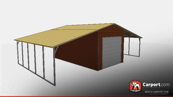 36' x 21' x 10' Steel Building with Lean-tos - Image 4