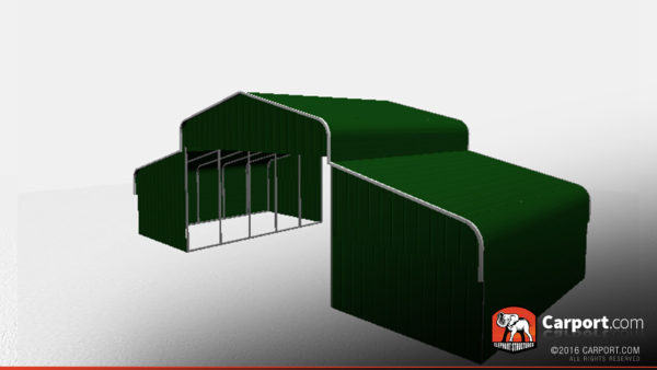 36 x 26 x 10 open metal horse barn regular roof