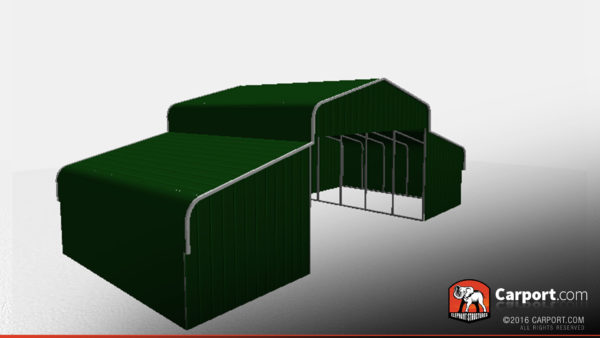 36 x 26 x 10 open metal horse barn regular roof