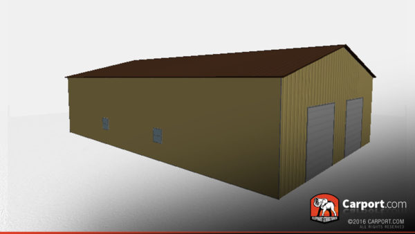 40x60 Metal Building Garage with Vertical Roofing