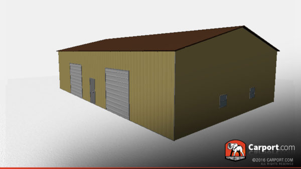 40x60 Metal Building Side Access Garage with Vertical Roofing