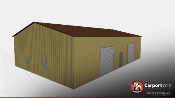 40x60 Metal Building Side Access Garage with Vertical Roofing