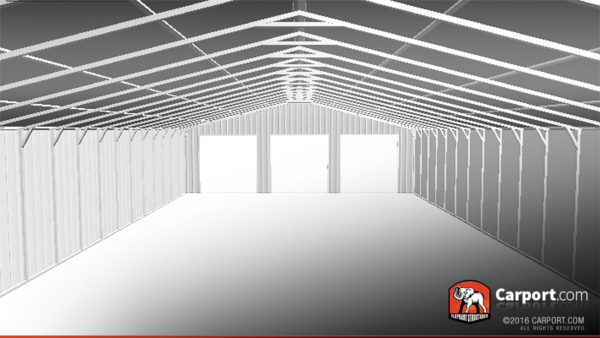 40x80 Metal Storage Building Interior