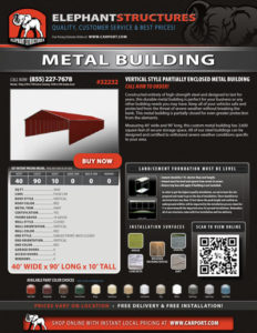 40x90 Partially Enclosed Metal Building