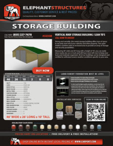 46x26 Vertical Roof Storage