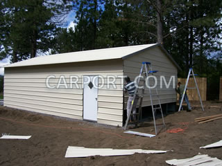 Finish siding and accessories Finishing the metal siding and installing accessories.