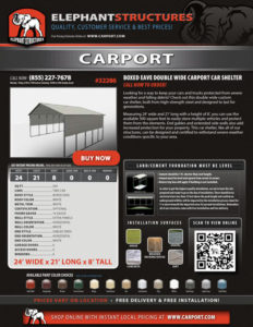 Boxed Eave Double Wide Carport