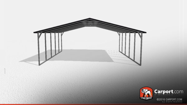 Two Car Steel Carport 2 24x21x7