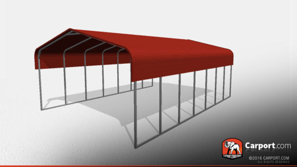Double Wide Steel Carport 2 22x31x10