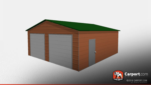 Double Wide Steel Garage 2 24x26x9