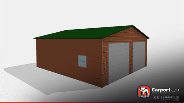 Double Wide Steel Garage 1 24x26x9