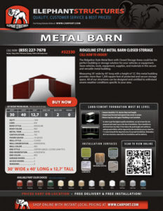 Ridgeline Style Metal Barn