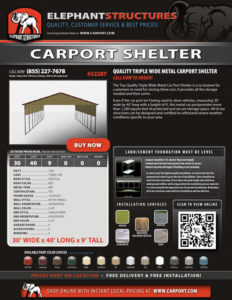 Top Quality Triple Wide Carport