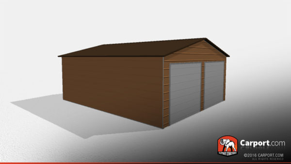 Clearance building, two car metal garage.