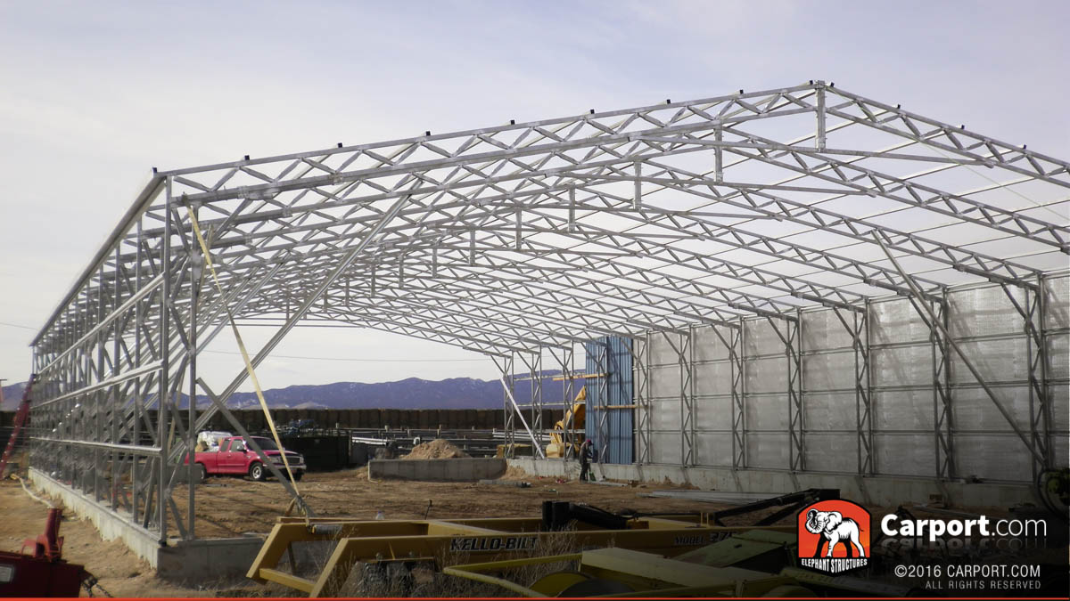 SANYO DIGITAL CAMERA Commercial metal building with one side installed.