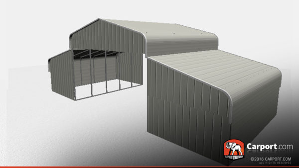 county style metal horse barn open center