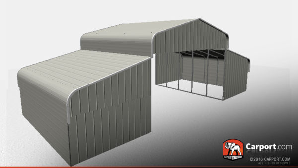 county style metal horse barn open center