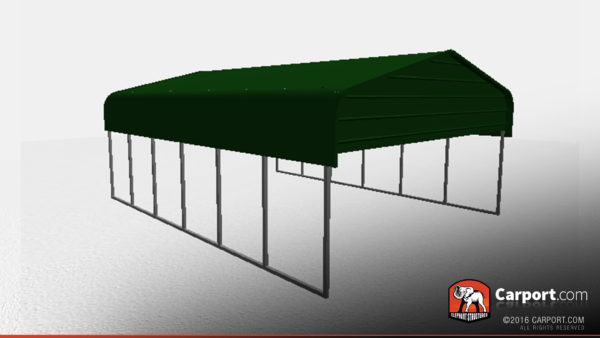 Double Wide Metal Carport with Gabled Ends - Image 2