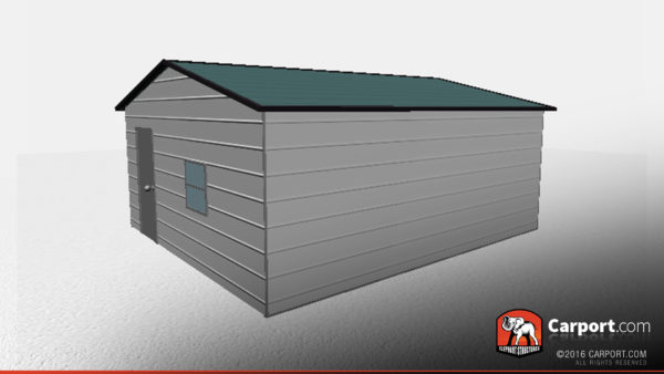 Durable 18' x 21' Fully Enclosed Metal Garage - Image 2