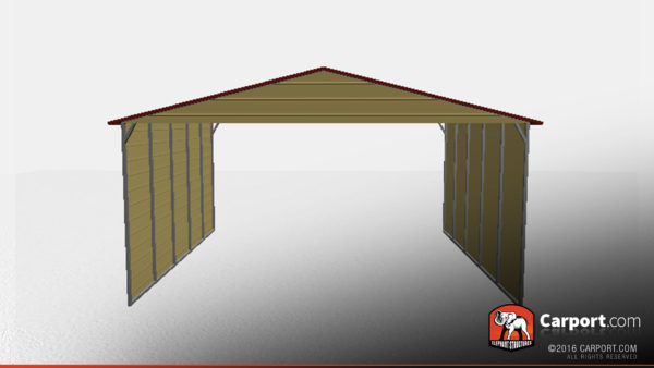 metal carport with closed sides