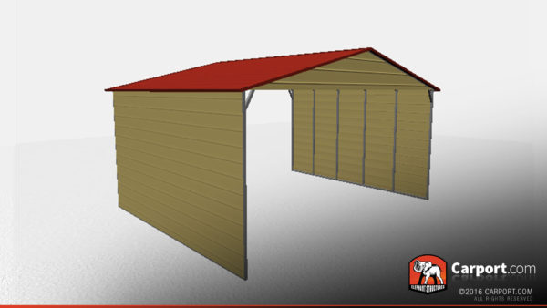 metal carport with closed sides