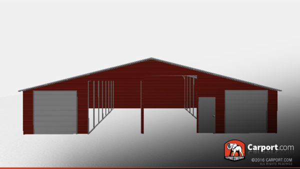 durable steel structure with lean-to's and open base