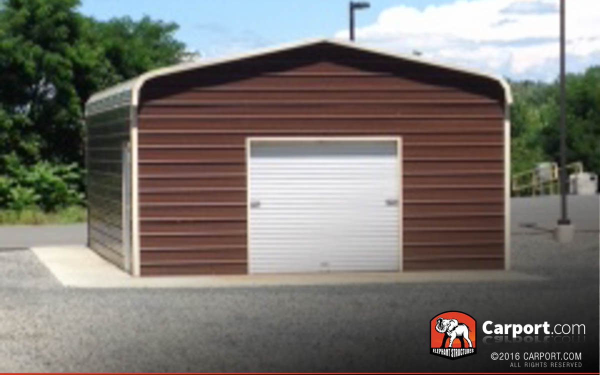 Double Wide Garage 18x21x8 Double Wide Garage with Clay Roof and Clay Trim
