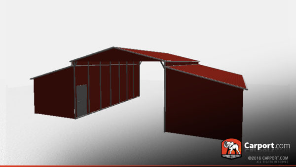 Ridgeline Style Metal Barn with Closed Storage Areas - Image 4
