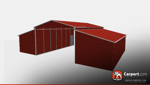 Ridgeline Style Metal Barn with Closed Storage Areas - Image 3