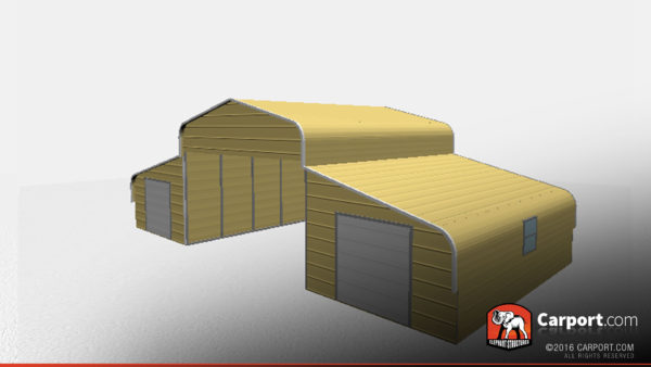 metal horse barn with curved roof style