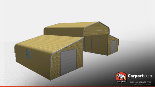 metal horse barn with curved roof style