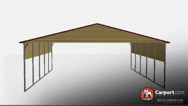 three car a frame metal carport