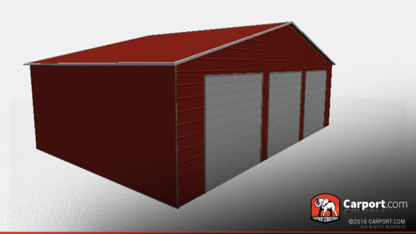 Three Car Garage Storage Building with Vertical Roof - Image 2
